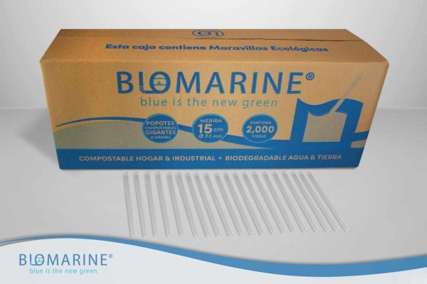 Drinkrietjes Recht Biomarine 6mm. 15cm. Transparant